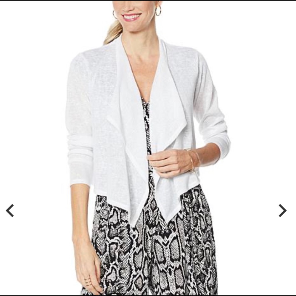 G by Giuliana Cropped Cascade Cardigan